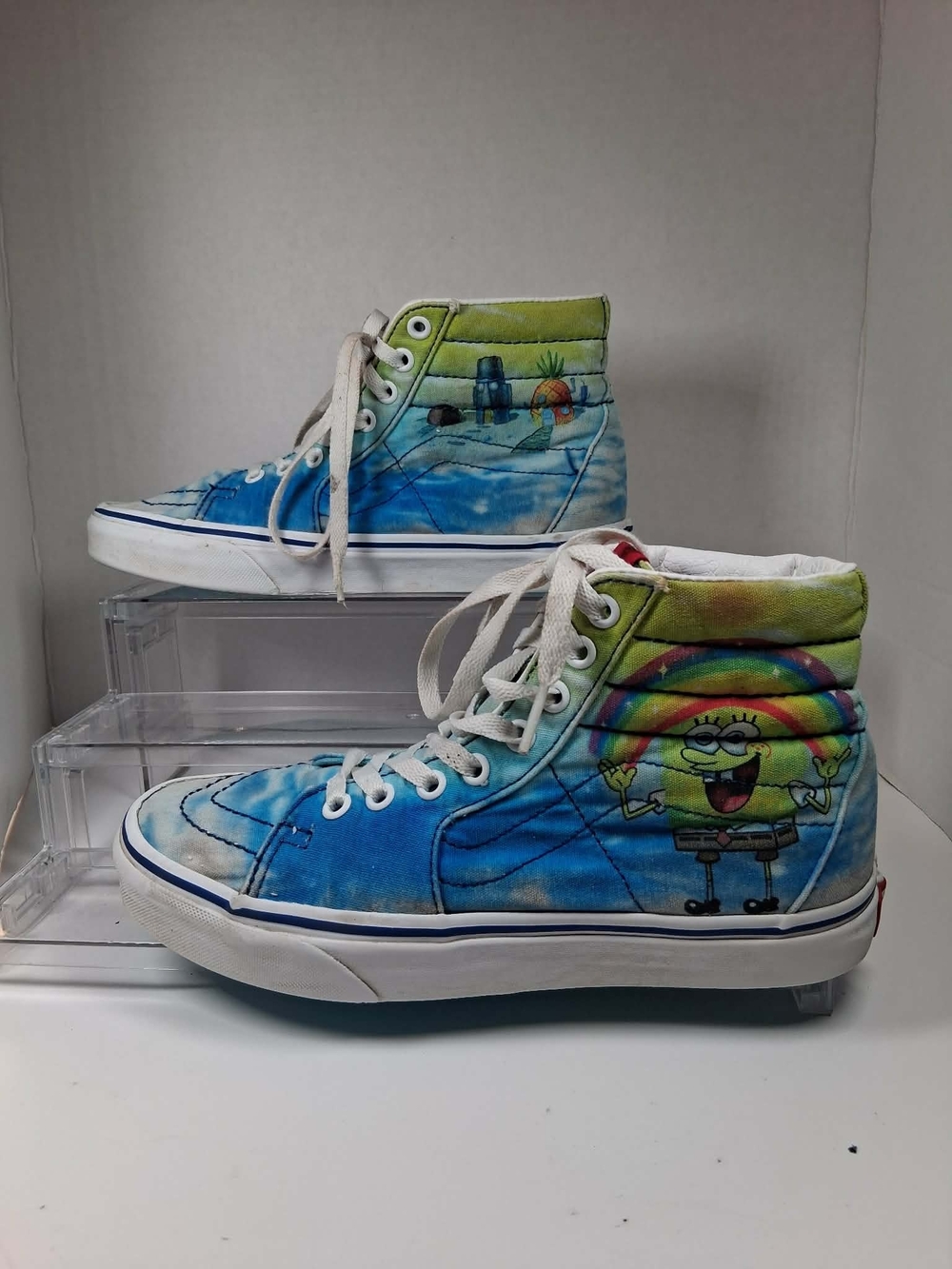 VANS Sk8-Hi Off The Wall SpongeBob SquarePants High Top Lace-Up M-6.5 Or W-8